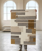 Urban Stripe Block Hand-tufted Wool Rug