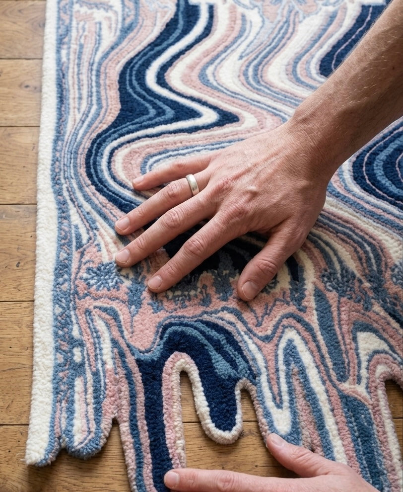 Hand-Tufted Melting Persian Motif Rug