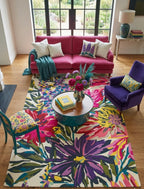 Vibrant Floral Garden Handtufted Wool Rug