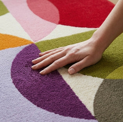 Contemporary Bold Circles Hand-Tufted Wool Rug