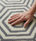 Premium Modern Geometric Hexagon Hand-Tufted Wool Rug