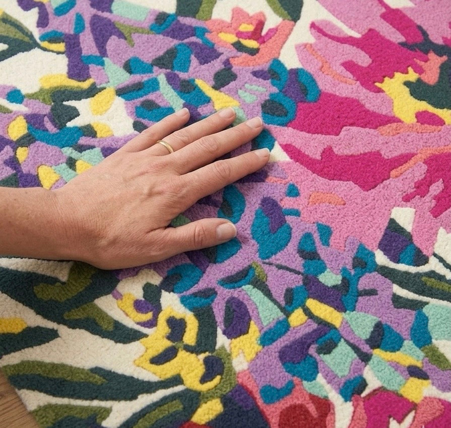 Vibrant Floral Garden Handtufted Wool Rug
