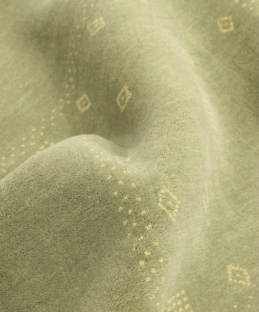 Muted Emerald Hand-Knotted Gabbeh Rug