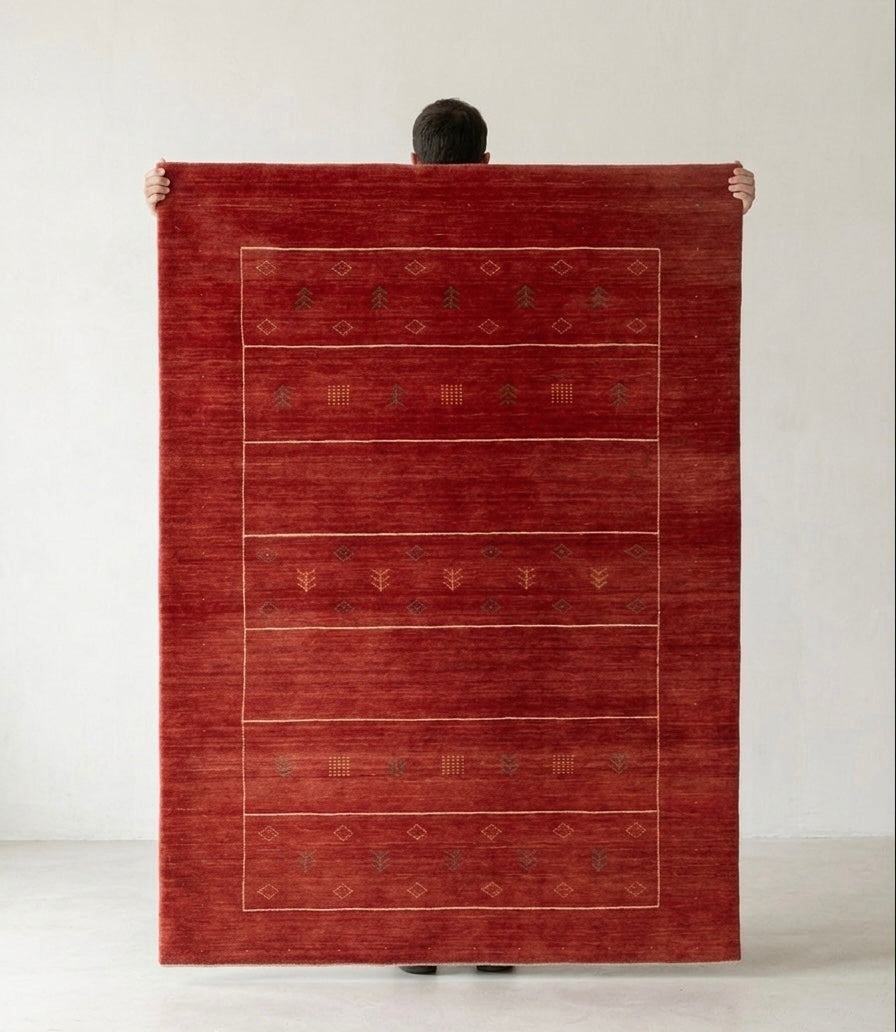 Hand-Knotted Gabbeh Terracotta