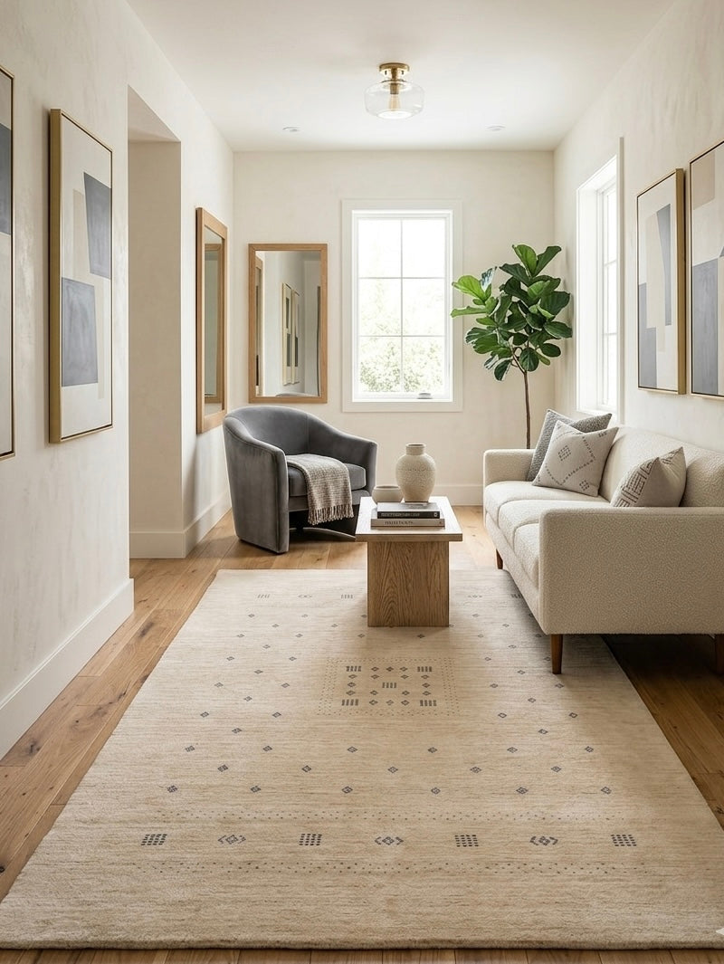 Sandstone Motif Hand-Knotted Rug