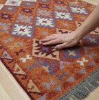 Vibrant Geometric Diamond Kilim Rug