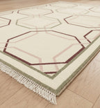 Geometric Symmetry in Rose & Cream Dhurrie Rugs