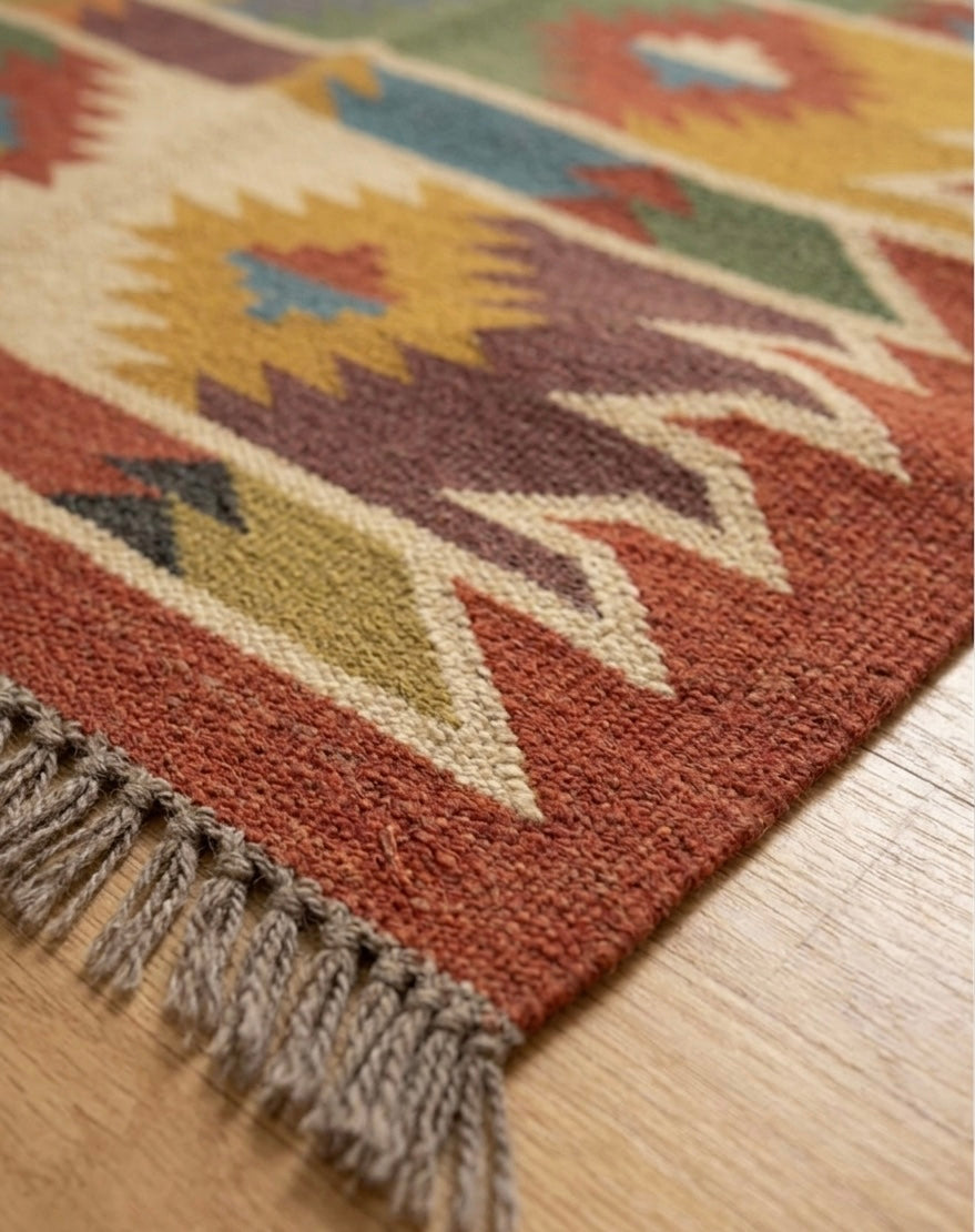 Handwoven Kilim in Autumn Harvest
