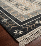 Southwestern Geometric Charcoal & Beige kilim