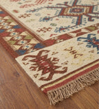 Medallion Cream and Terracota kilim