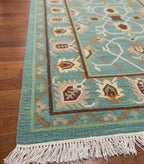 Aqua Vintage Botanical Dhurrie