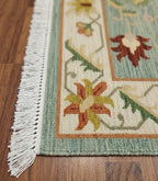 Teal Oushak Garden Dhurrie