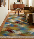 Zigzag Rainbow Kilim Dhurrie