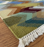Zigzag Rainbow Kilim Dhurrie