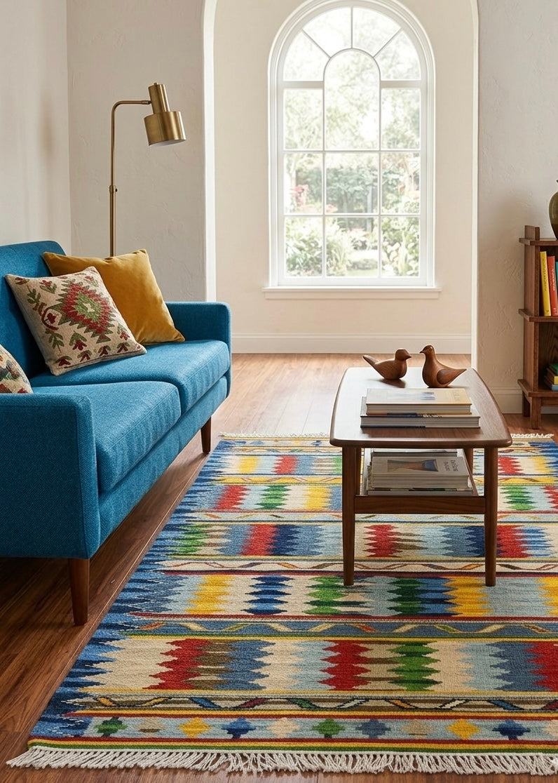 Southwestern Colorburst Kilim Dhurrie