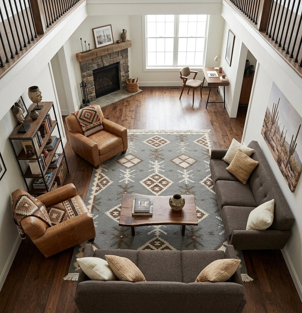 Rustic Greyscale Kilim Dhurrie