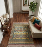 Vintage Pastel Tribal Dhurrie