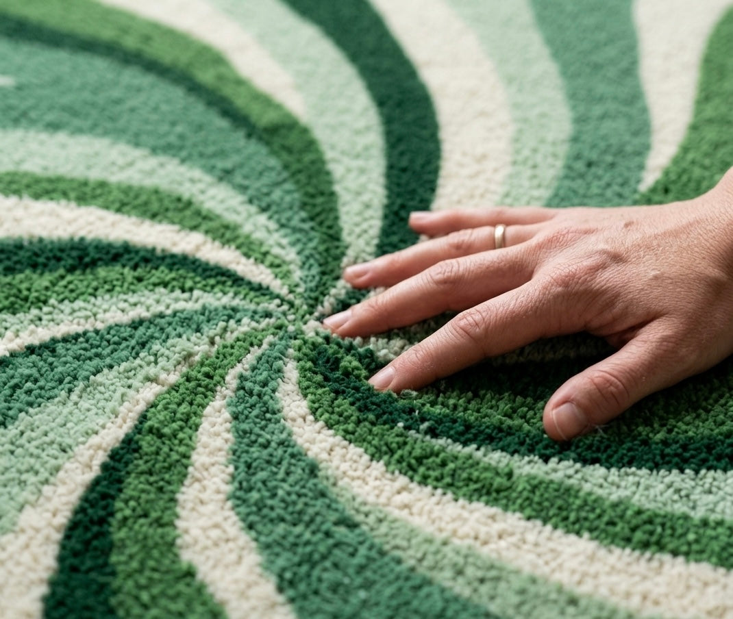 Green & Beige Round Rugs