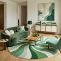 Green & Beige Round Rugs