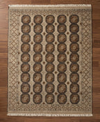 Earth-Toned Traditional Geometric Handknotted Rug