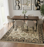 Geometric Tribal Area Handknotted Rug