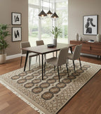 Earth-Toned Traditional Geometric Handknotted Rug