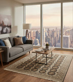 Earth-Toned Traditional Geometric Handknotted Rug