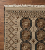 Earth-Toned Traditional Geometric Handknotted Rug