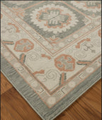 Vintage Lattice Pattern Handknotted Rug