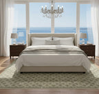 Sage Green Geometric Pattern Handknotted Rugs