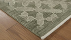 Sage Green Geometric Pattern Handknotted Rugs