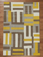 Urban Grid Mustard Rug