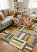 Urban Grid Mustard Rug