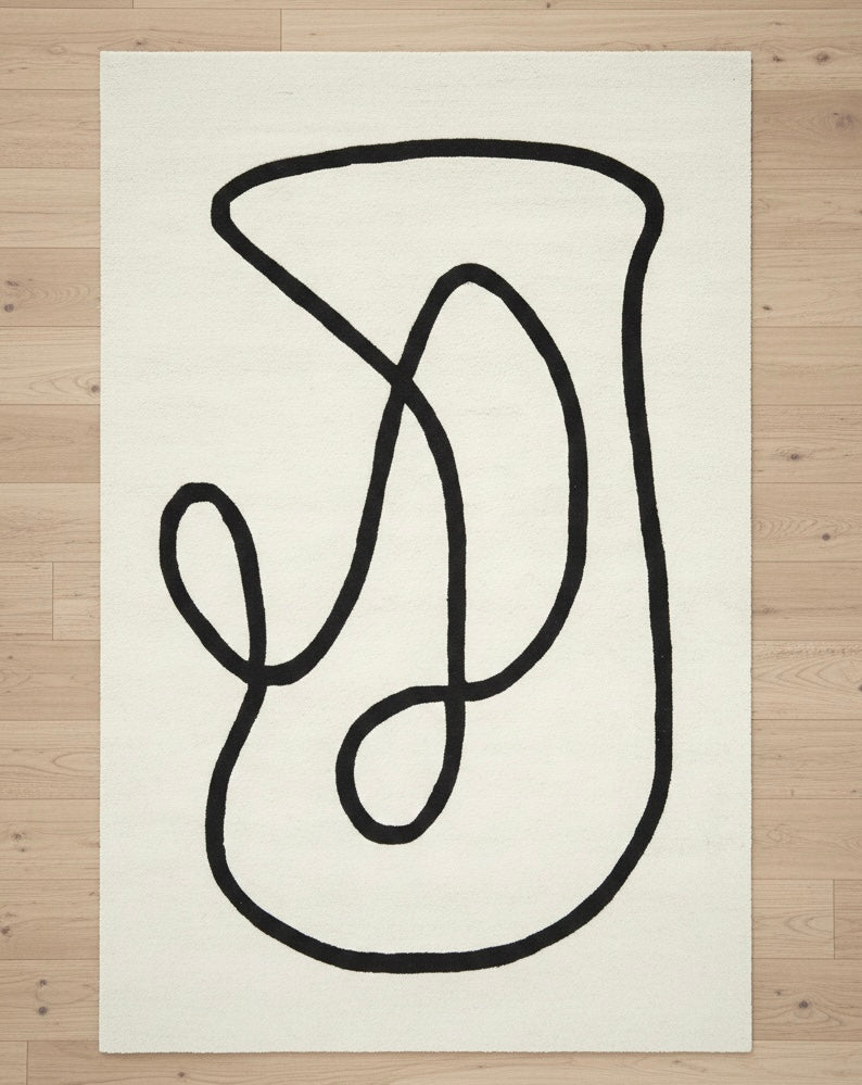 Monoline Canvas Rug
