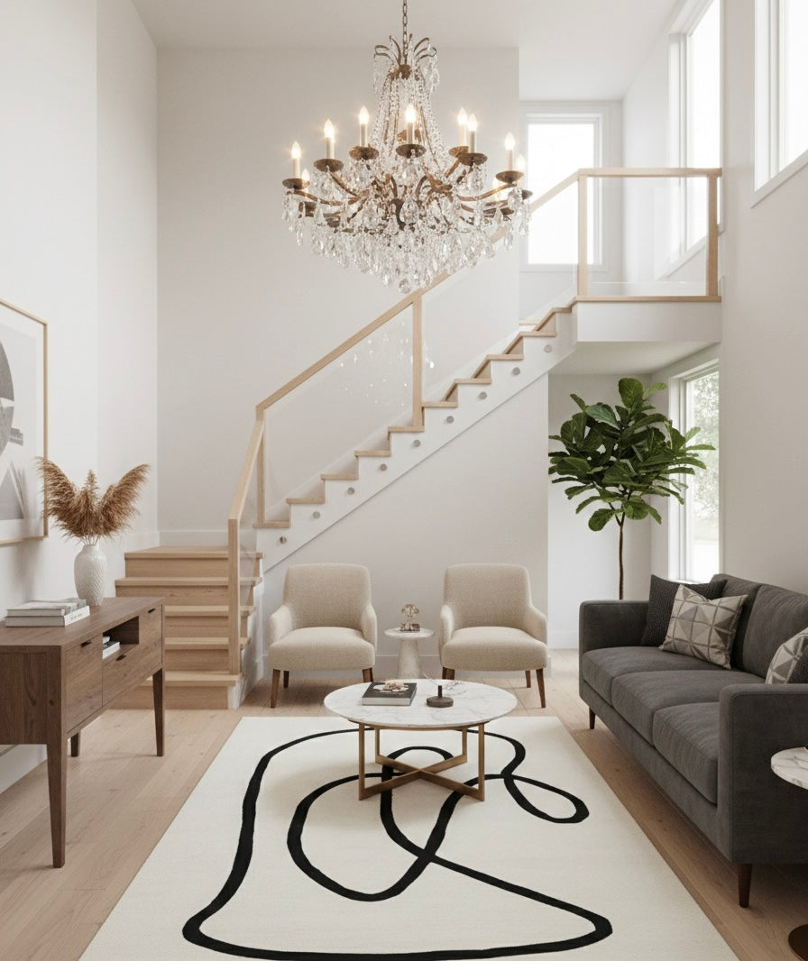 Monoline Canvas Rug
