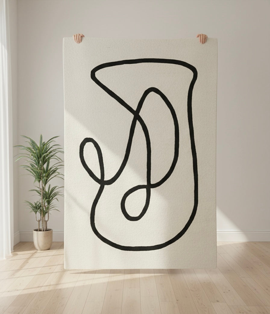 Monoline Canvas Rug