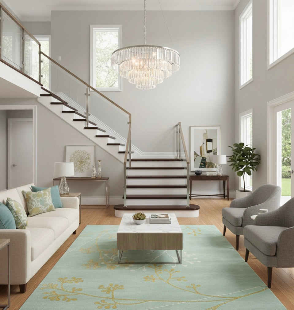 Mint Floral Whisper Rug