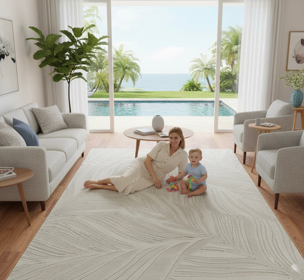 Ivory Palm Texture Rug
