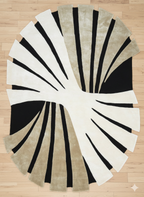 Black & White Spiral Art Rug
