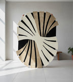 Black & White Spiral Art Rug