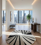 Black & White Spiral Art Rug