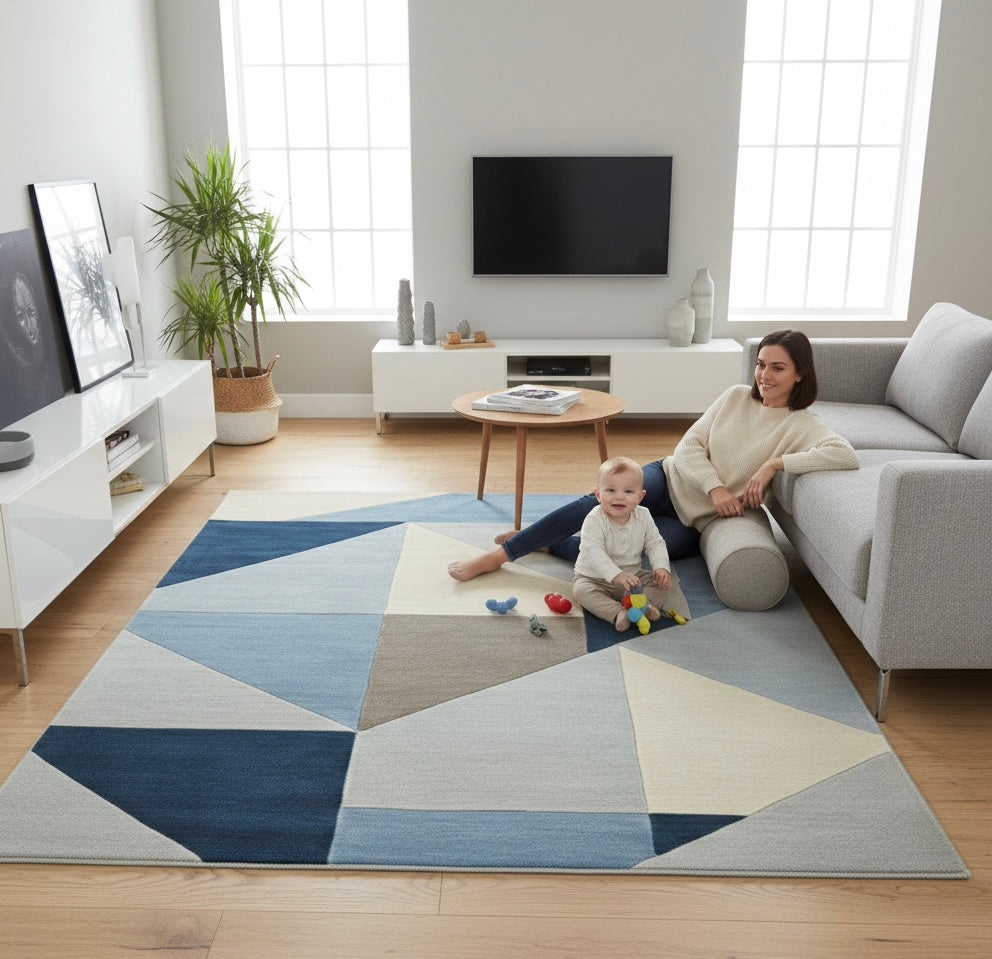 Modern Polygon Shapes Rug