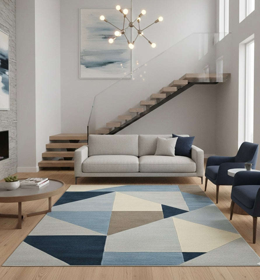 Modern Polygon Shapes Rug