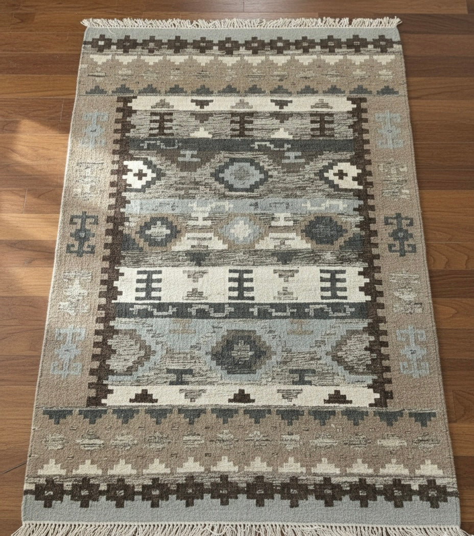 Tribal Kilim Geometric Dhrrie
