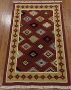 Rustic Nomadic Medallion Kilim Dhurrie
