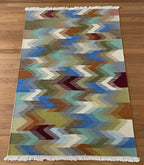 Zigzag Rainbow Kilim Dhurrie