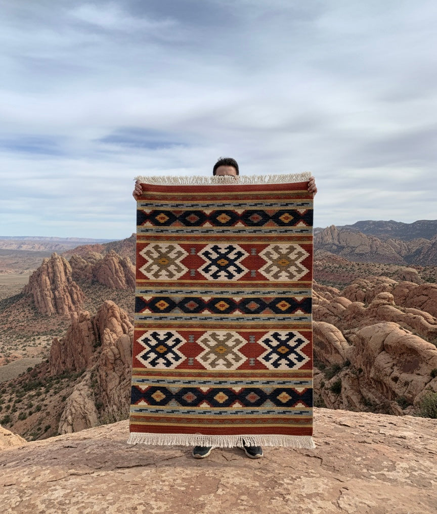 Vintage Nomadic Symbol Dhurrie