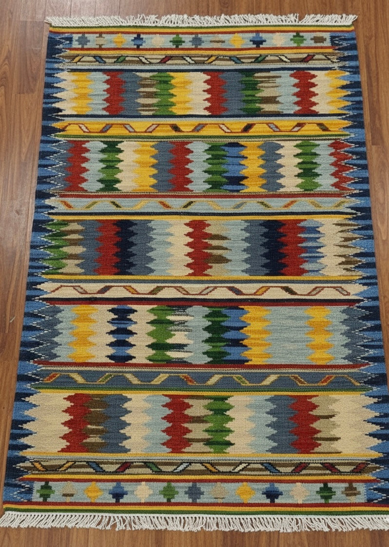 Southwestern Colorburst Kilim Dhurrie
