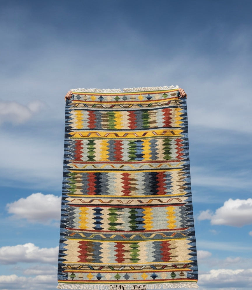 Southwestern Colorburst Kilim Dhurrie