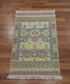 Vintage Pastel Tribal Dhurrie